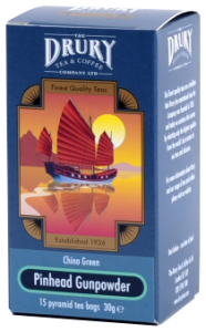Drury Pinhead Gunpowder Pyramid Tea Bags