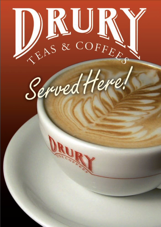 Drury Latte Window Sticker