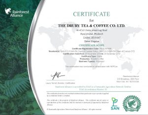 Rainforest Alliance Certificate 2013-2019